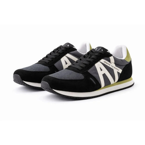 ARMANI EXCHANGE Logo Lace-Up XUX017 Sneakers - GRYGRN